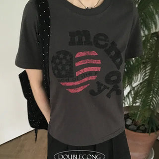 Older Printed Crop Short Sleeve T Shirt