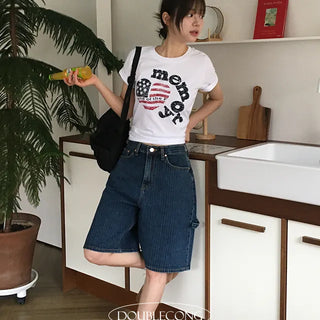 Older Printed Crop Short Sleeve T Shirt