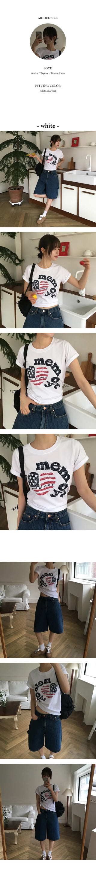 Older Printed Crop Short Sleeve T Shirt