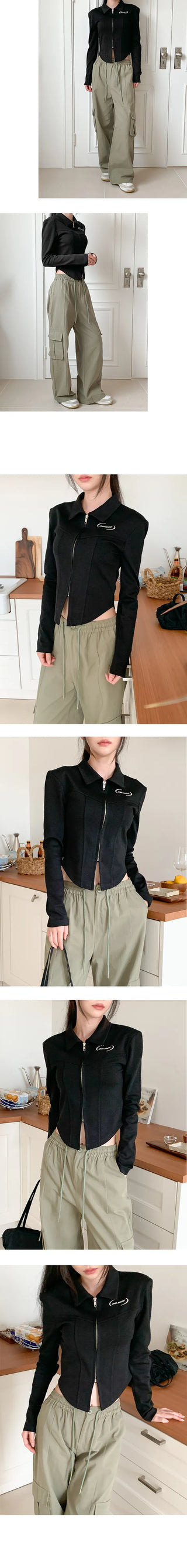 Metal Slim Line Jersey Zip Up