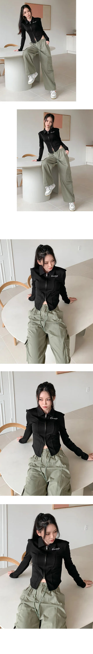 Metal Slim Line Jersey Zip Up