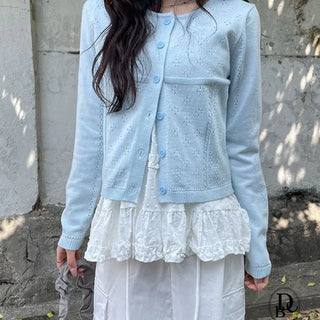 Berry Punching Round Cardigan