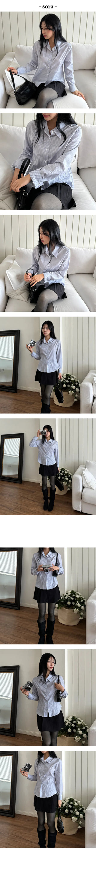 Ed Stripe Line Crop Shirt