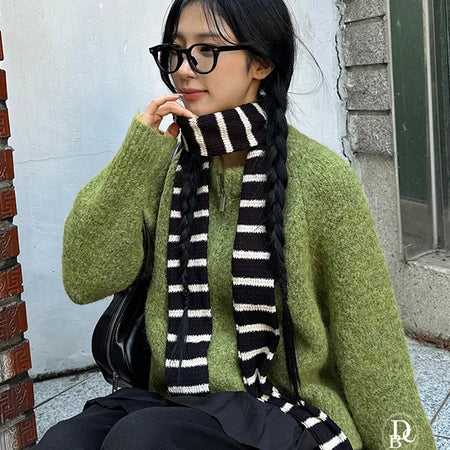 Marine Stripe Knit Muffler
