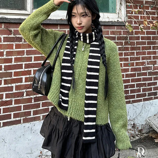 Marine Stripe Knit Muffler