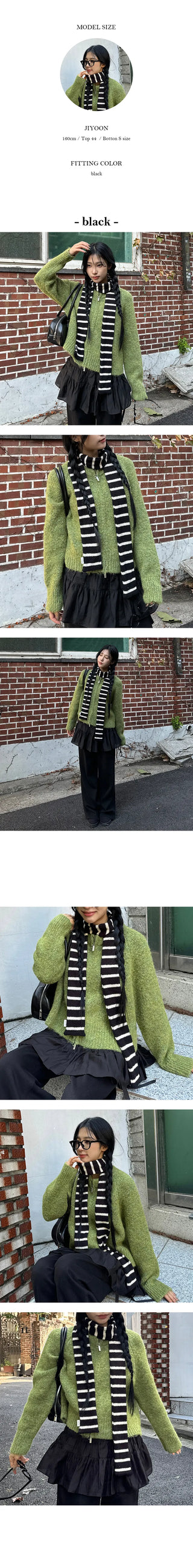 Marine Stripe Knit Muffler