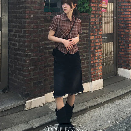 Denim Midi Skirt