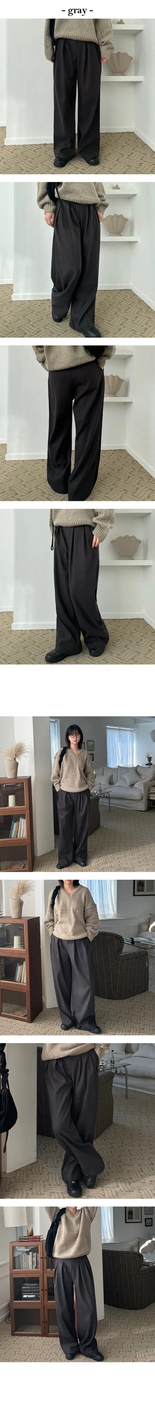 Side adjustable pin tuck slacks