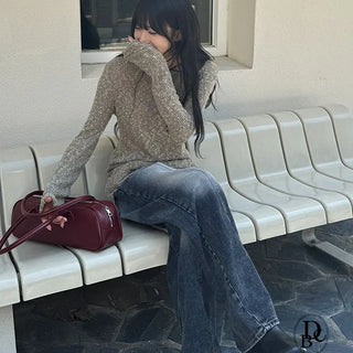 Ariel Mesh Slit Gradient Knit