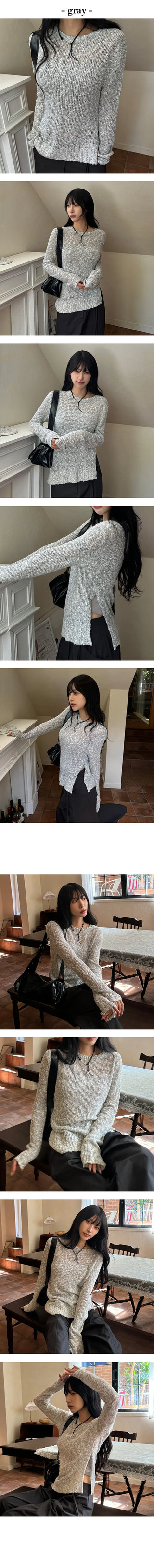 Ariel Mesh Slit Gradient Knit