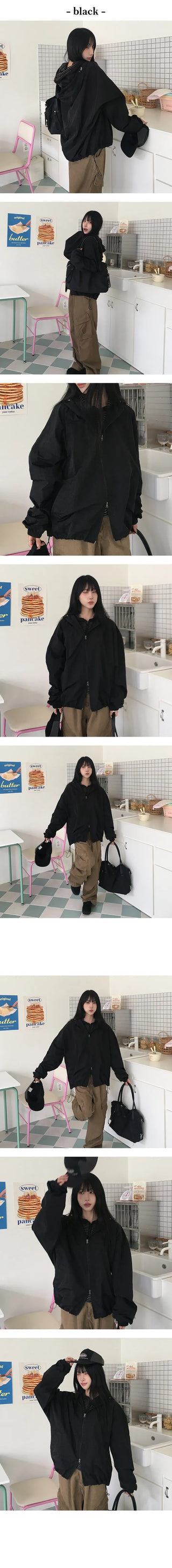 Days Nylon Overfit Hooded Jumper