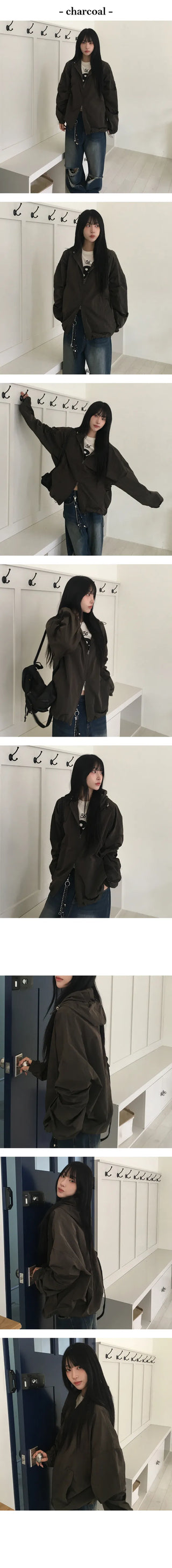 Days Nylon Overfit Hooded Jumper