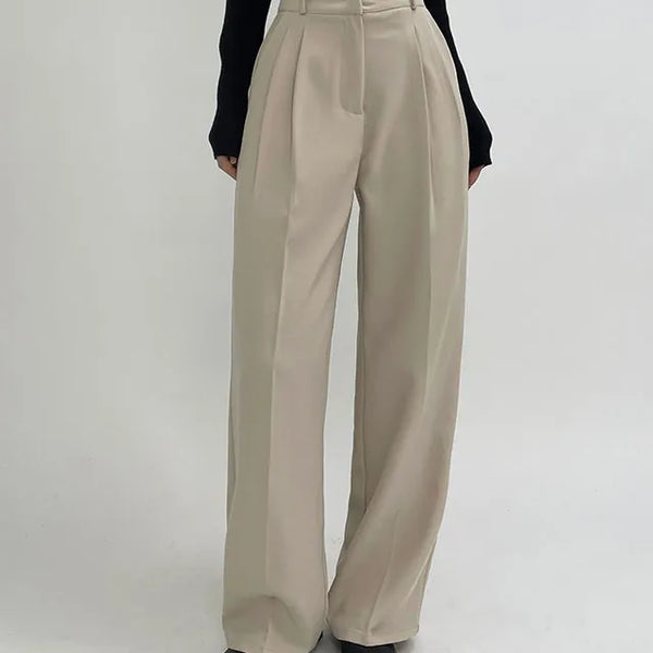 Double Pin Tuck Wide Slacks