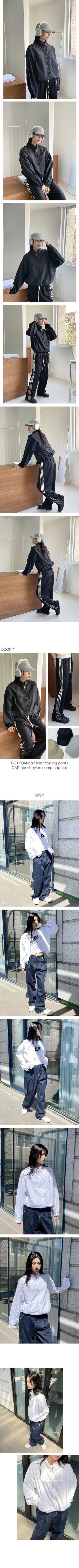 High neck nylon windbreaker jacket