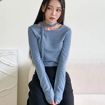 Crop Mute Muffler Set Long Sleeve