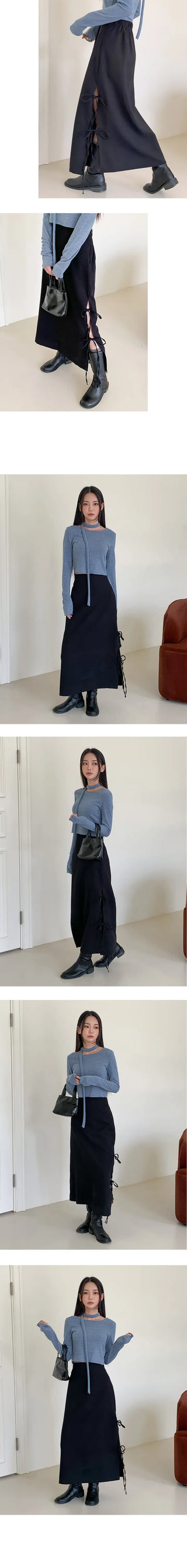 Crop Mute Muffler Set Long Sleeve