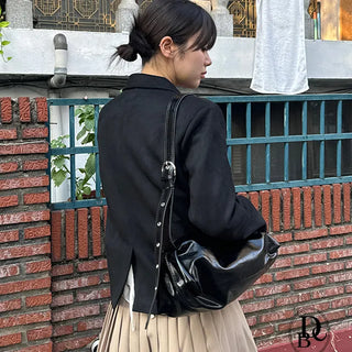 Gold short suede jacket