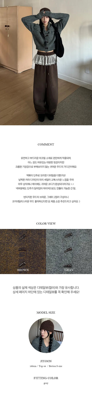 Abu Tteokbokki Big Collar Knit Cardigan