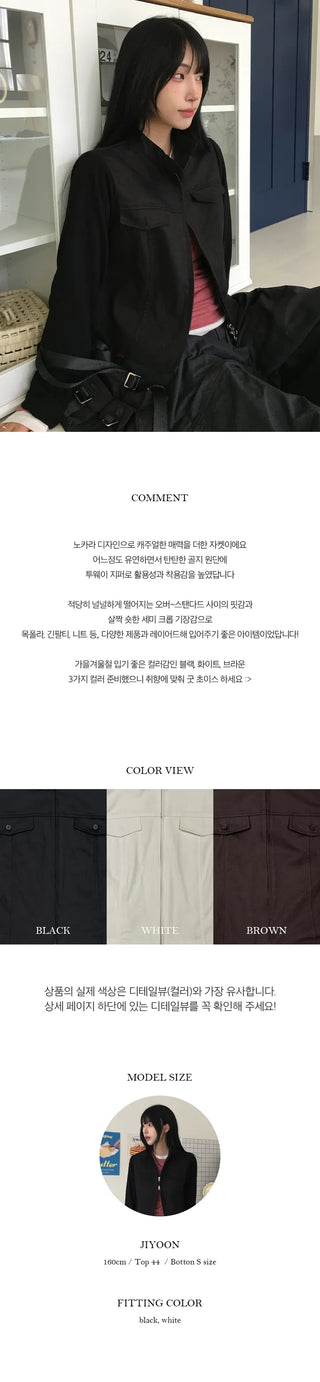Autumn Layered Color Block No collar Jacket