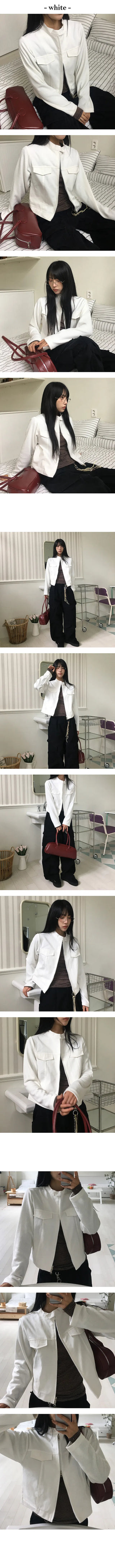 Autumn Layered Color Block No collar Jacket