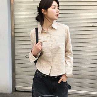 Alin Check Crop Shirt