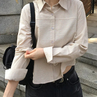 Alin Check Crop Shirt