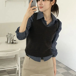Alin Check Crop Shirt