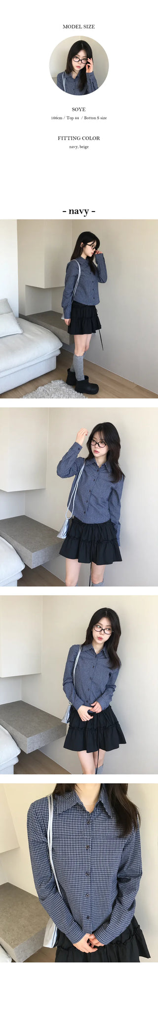 Alin Check Crop Shirt