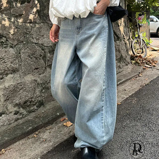 Side Balloon Wide Denim Pants