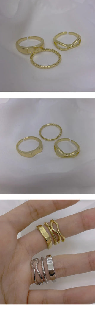 Layered wave ring set