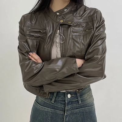 Pinter Leather No Collared Point Jacket