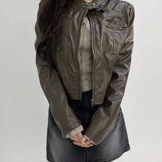 Pinter Leather No Collared Point Jacket