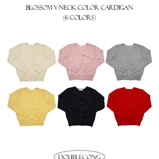 Blossom V neck color cardigan