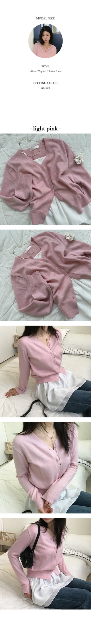 Blossom V neck color cardigan