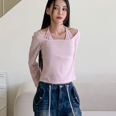 Layered Nashi Square Neck Long Sleeve Set