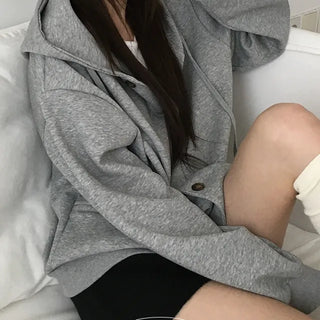 Cheese oversized hooded zip up cardigan