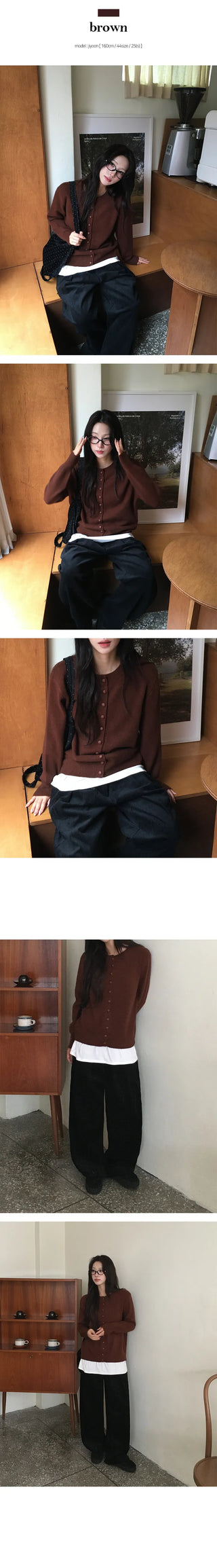Four and Bean Button Round Cardigan