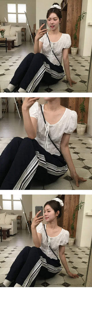 Robe Frill Punching Blouse
