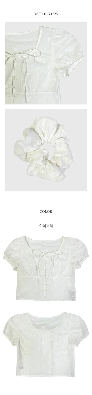 Robe Frill Punching Blouse