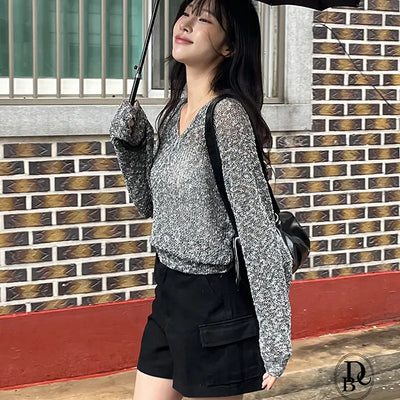 Summer See Through V Neck Knit