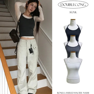 Bones Layered Halter Nashi