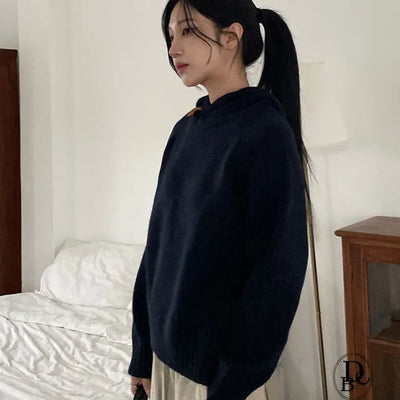 Dead Tteokbokki Point Hooded Knit