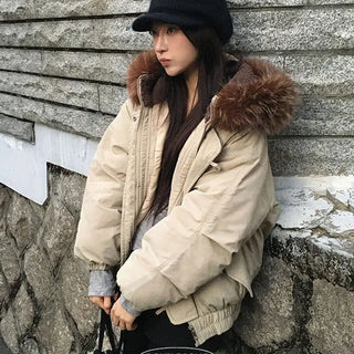 Toto Overfit Tteokbokki Fur Hooded Padding Jumper
