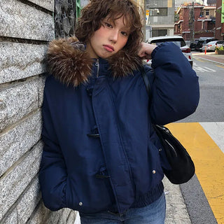 Toto Overfit Tteokbokki Fur Hooded Padding Jumper
