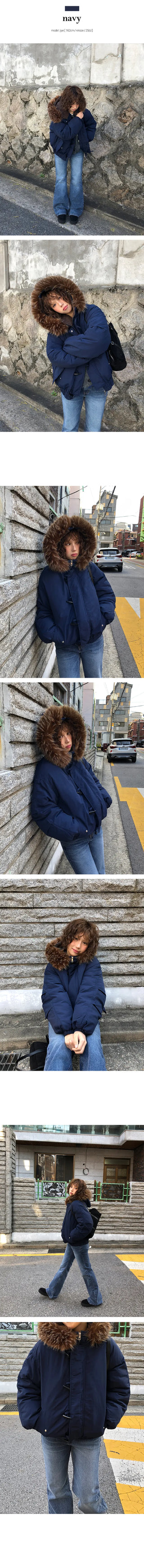 Toto Overfit Tteokbokki Fur Hooded Padding Jumper