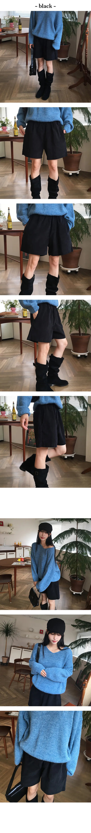 Casual Corduroy Golden Half Pants