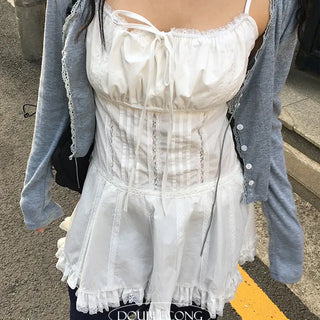 Pintuck Lace Slim One Piece Dress