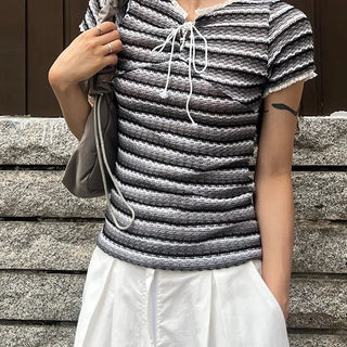 Mary Lace Knit Short Sleeve