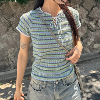 Mary Lace Knit Short Sleeve
