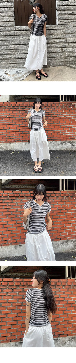 Mary Lace Knit Short Sleeve